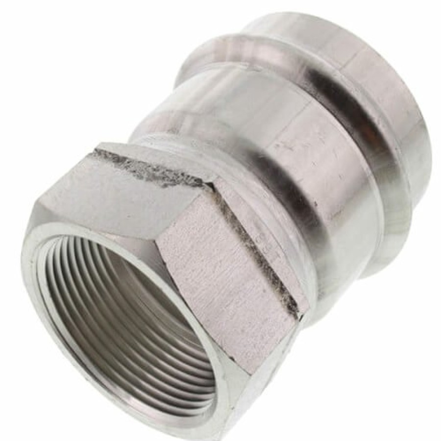 Plumbing Viega Propress 304 Stainless Steel Fittings | 2" Propress 304 Stainless Female Adapter W/ Fkm Seal (P X Fnpt)