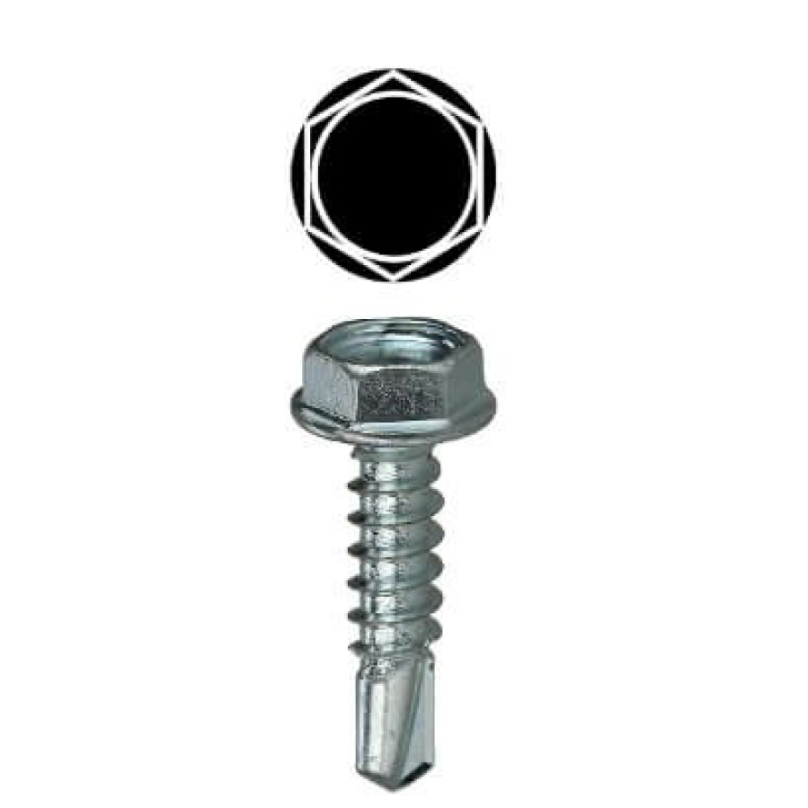 Plumbing LH Dottie Screws | #10 X 1" Hex Washer Head Self Drilling Screw Tuff Pack (Pack Of 400)