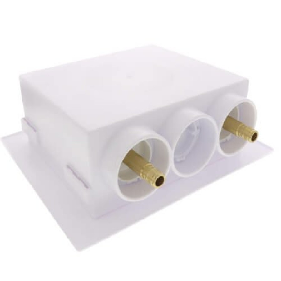 Plumbing Oatey Washing Machine Outlet Boxes | 2" Quadtro Expansion Pex Washing Machine Outlet Box With 1/4 Turn Valve