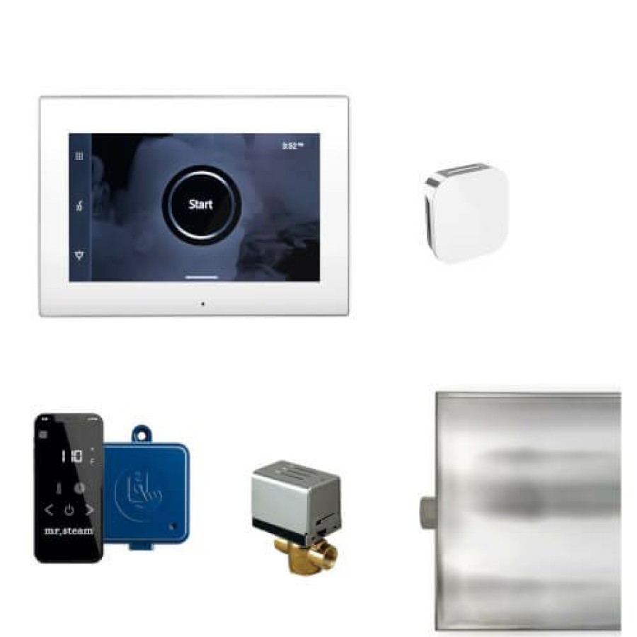 Plumbing Mr. Steam Steam Showers | Xbutler® Steam Generator Control Package W/Polished Chrome Bezel (Glass White)