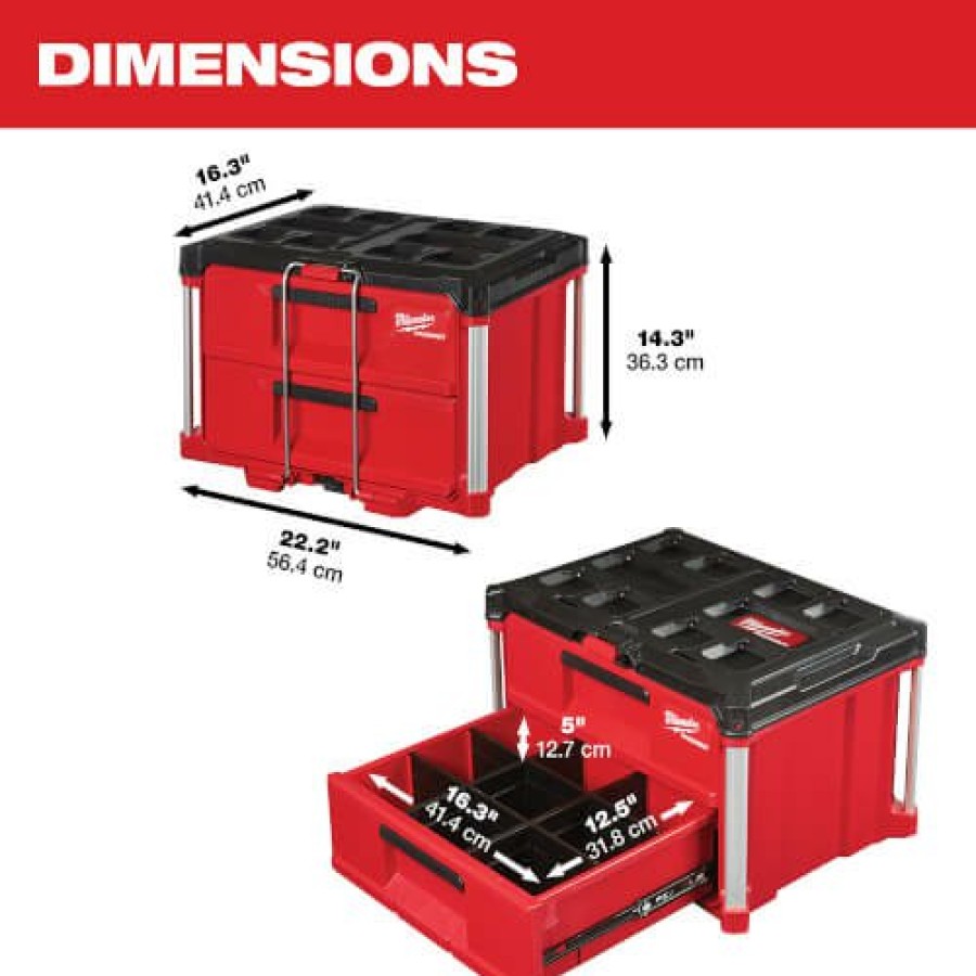 Plumbing Milwaukee Tool Bags And Totes | Packout 2-Drawer Tool Box