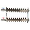 Pex Uponor (Wirsbo) Uponor Stainless Steel Manifolds | 10-Loop 1-1/4" Stainless Steel Radiant Heat Manifold Assembly W/ Flow Meter