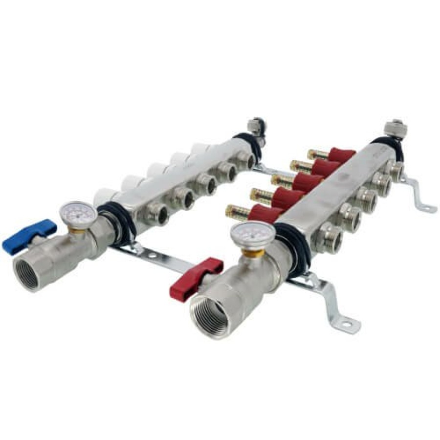 Pex Bluefin Bluefin Radiant Heat Manifolds | 5-Loop Stainless Steel Radiant Heat Manifold