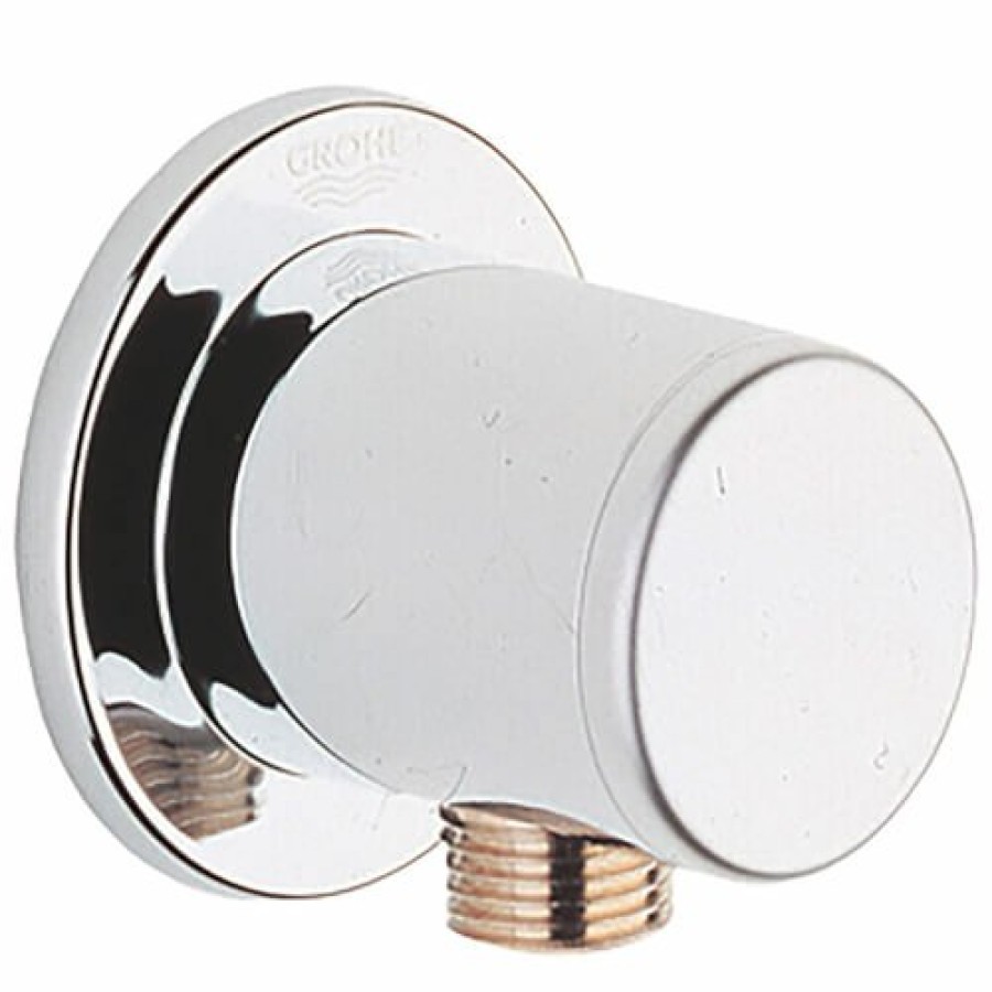 Plumbing Grohe Hand Shower Wall Elbows | Relexa 1/2" Wall Union With Check Valve (Starlight Chrome)