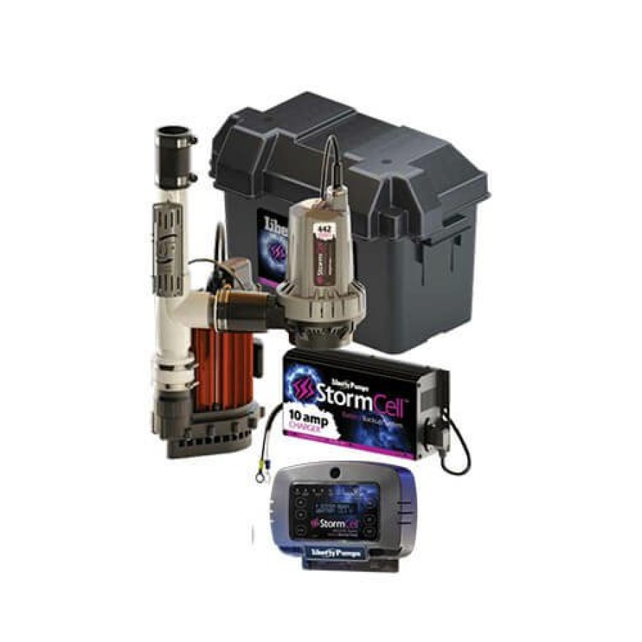 Plumbing Liberty Pumps Battery Back Up Pumps | Model 237 Stormcell Sump Pump Combo Series W/ Nighteye (1/3 Hp, 115V, 5.2A)