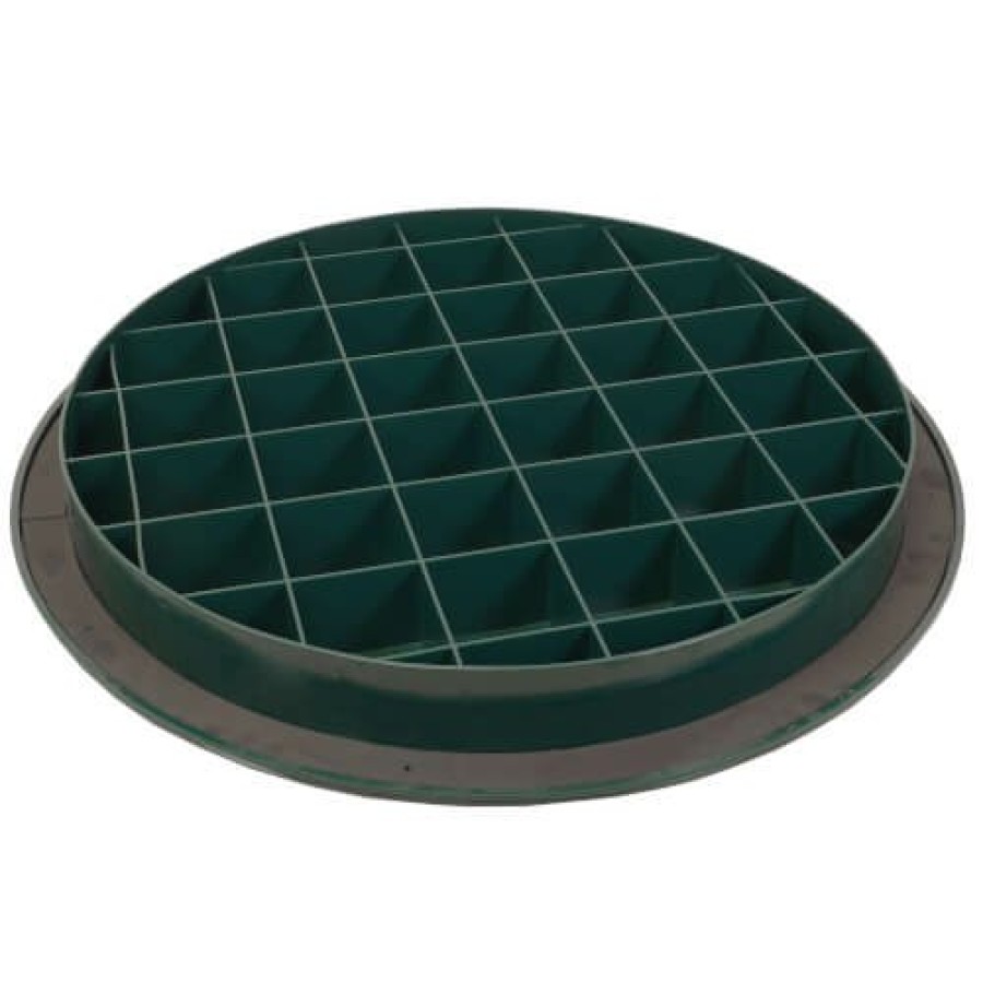 Plumbing Polylok Outdoor Drainage | 24" Flat Cover For Risers & Corrugated Pipe (Green)