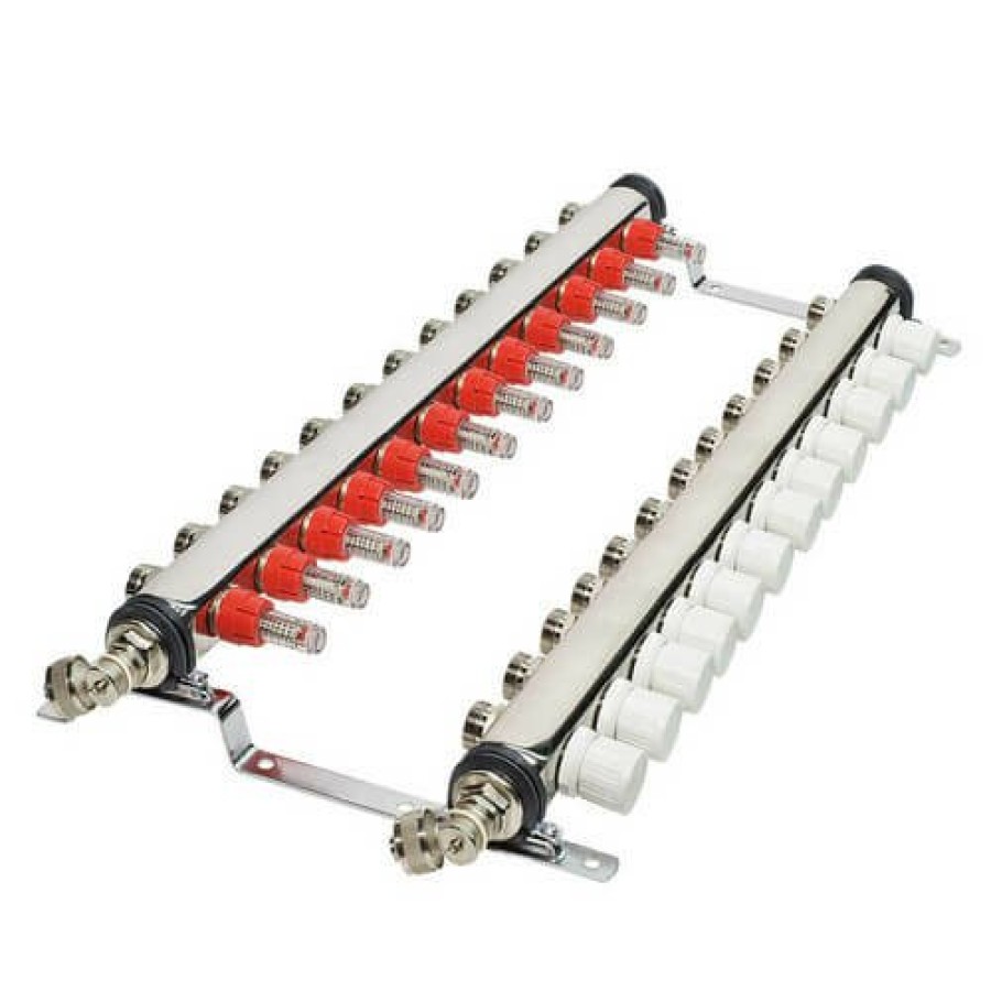 Pex Bluefin Bluefin Radiant Heat Manifolds | 12-Loop Stainless Steel Radiant Heat Manifold