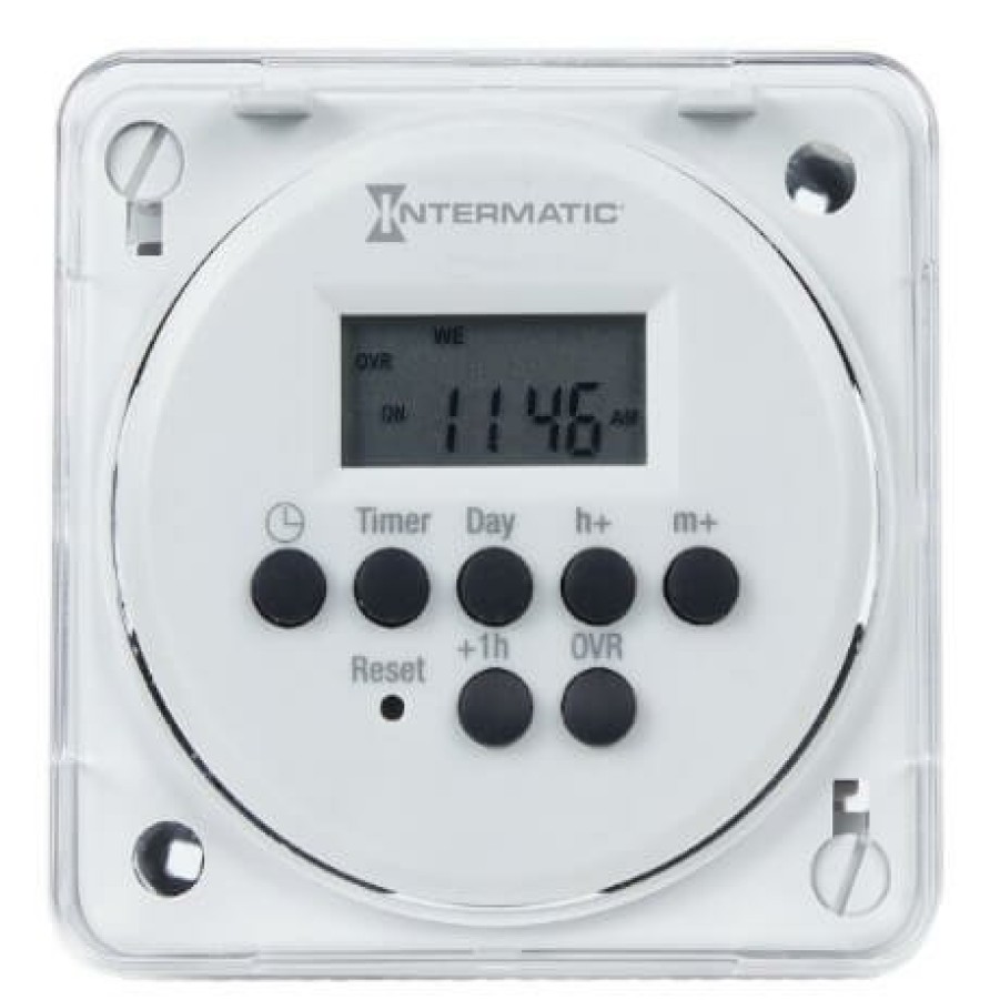 Electrical Intermatic Electronic Time Switches | One-Circuit Electronic Time Switch, 15A, Spdt Flush Mounting (120-277V)