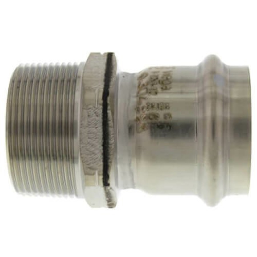 Plumbing Viega Propress 304 Stainless Steel Fittings | 3" Propress 304 Stainless Male Xl-S Adapter W/ Fkm Seal (P X Mnpt)