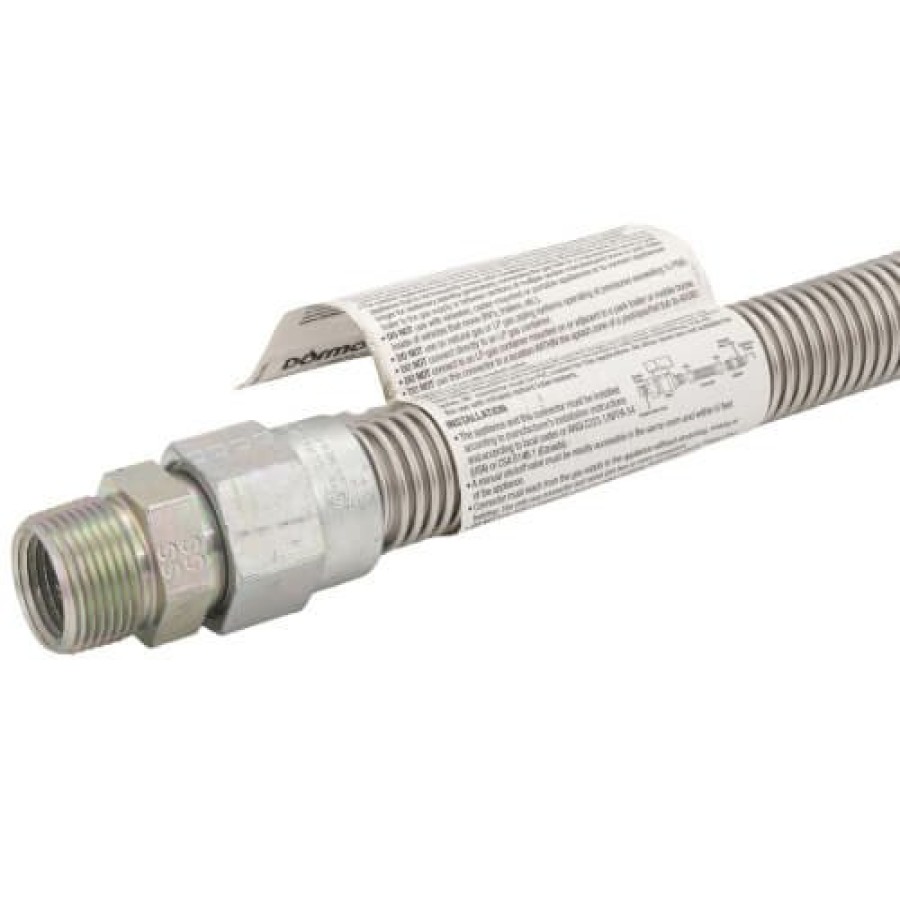 Heating Dormont Appliance Connectors | Model 40-4142-24 3/4" Id (1" Od) High Btu Stainless Steel Gas Connector 3/4" Mip X 3/4" Fip (24" Length)