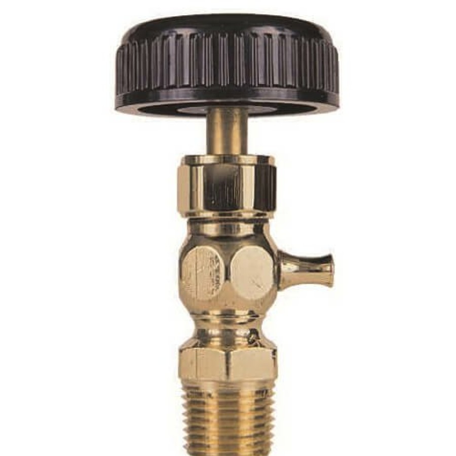 Plumbing Apollo Valves Gauge Cocks | 1/2" Compression Gauge Cock (Composition Wheel, Polished Brass)