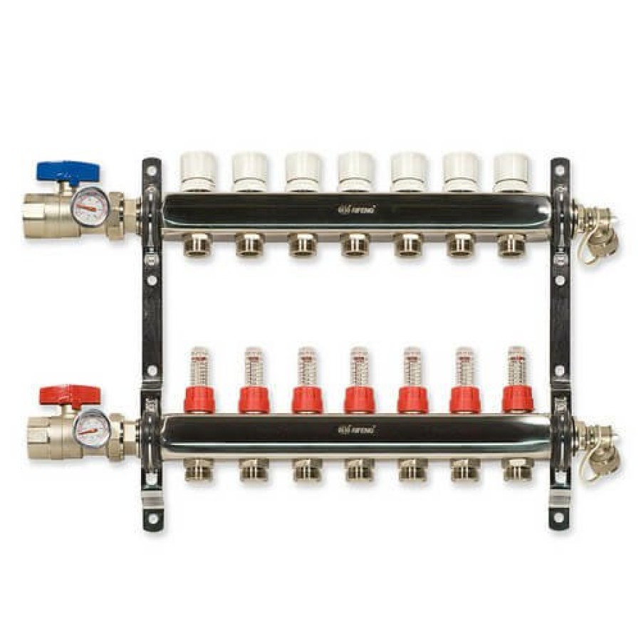 Pex Bluefin Bluefin Radiant Heat Manifolds | 7-Loop Stainless Steel Radiant Heat Manifold