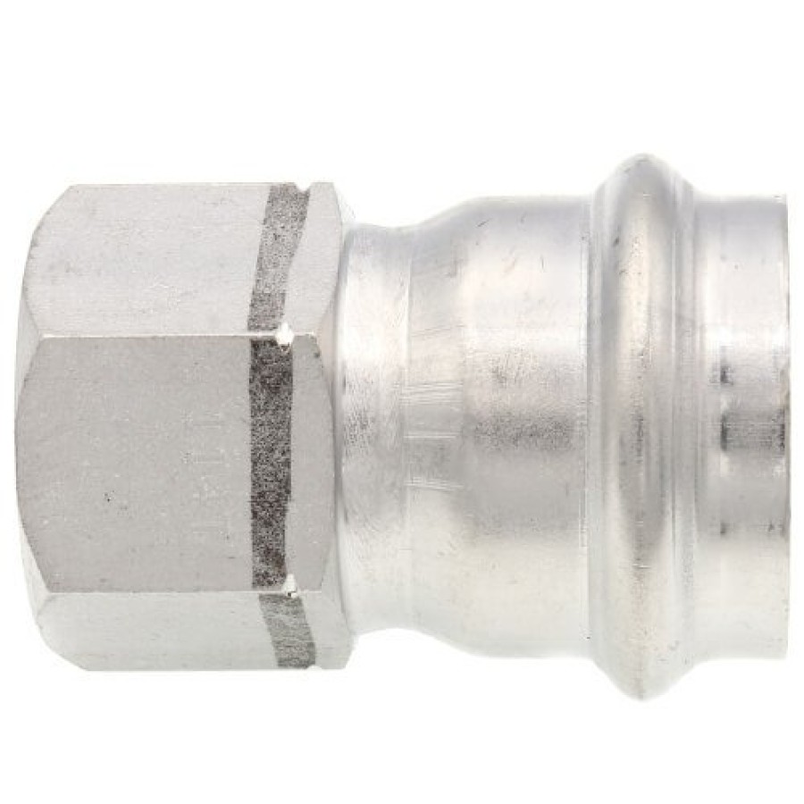 Plumbing Viega Propress 304 Stainless Steel Fittings | 1" X 3/4" Propress 304 Stainless Female Adapter W/ Fkm Seal (P X Fnpt)