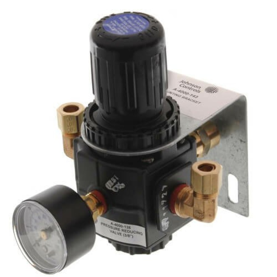 Hvac Johnson Controls Refrigeration Parts | 3/8" Pressure Regulator W/ Bracket, Gauge & Valve