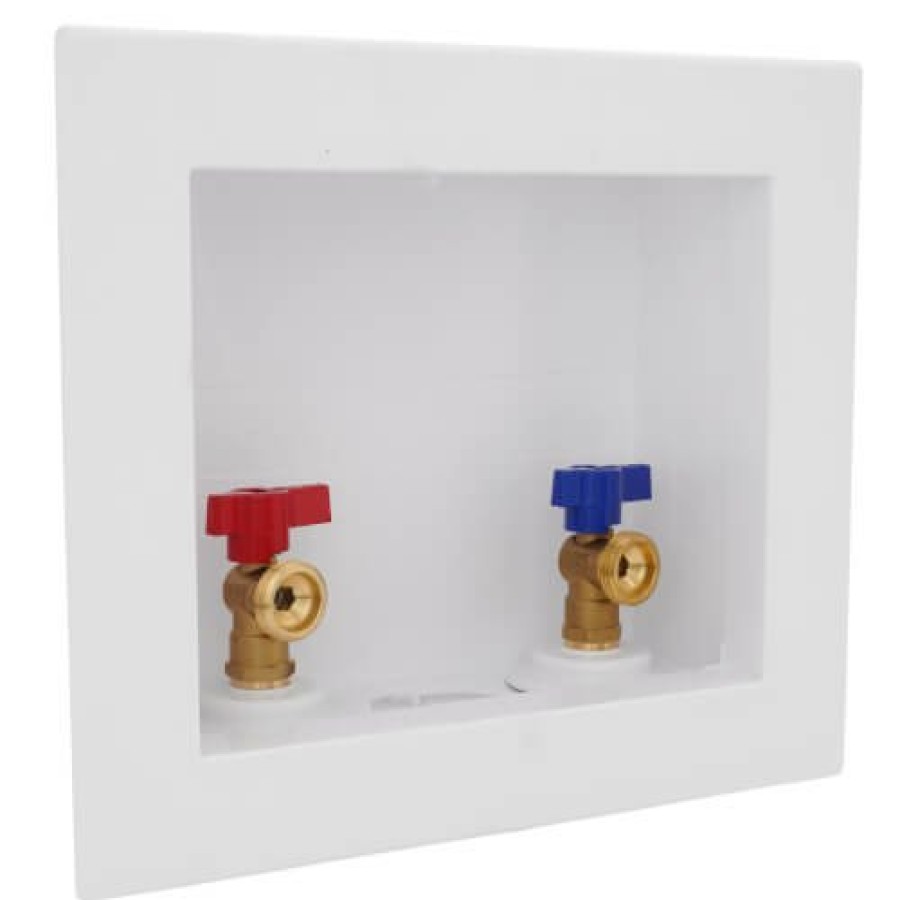 Plumbing Oatey Washing Machine Outlet Boxes | Quadtro Pex Crimp Washing Machine Outlet Box W/ 1/4 Turn Ball Valve (Display Box)