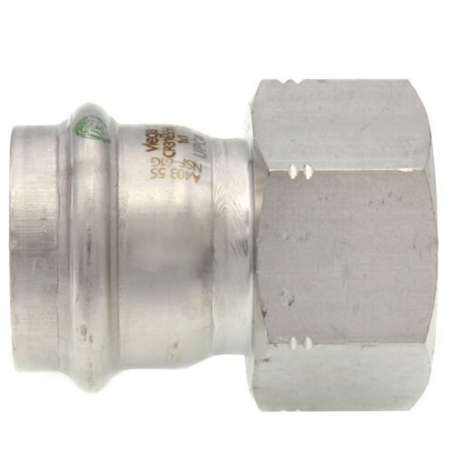 Plumbing Viega Propress 316 Stainless Steel Fittings | 1" Female Propress 316 Stainless Steel Adapter