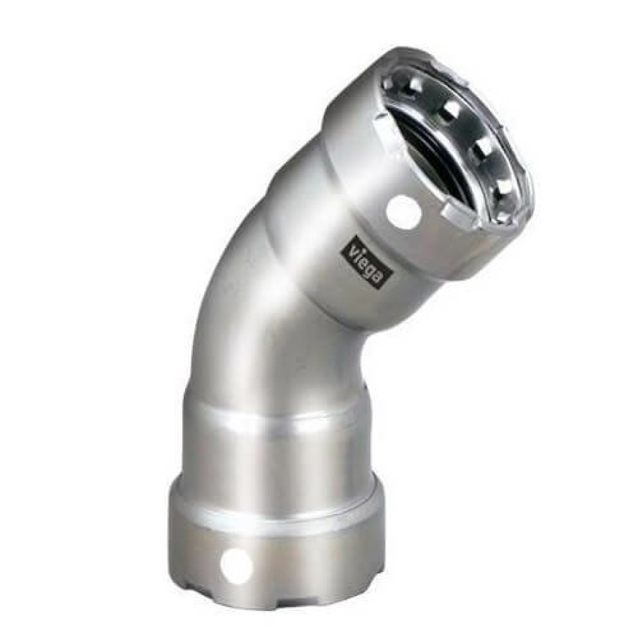 Plumbing Viega Megapress 304 Stainless Steel Fittings | 1-1/2" Megapress 304 Stainless Steel 45-Degree Elbow