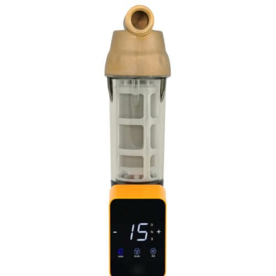 Plumbing iSpring Specialty Filters & Housings | 100 Micron Reusable Spin Down Sediment Water Filter W/ Scraper & Touch-Screen, 1" Mnpt, 3/4" Fnpt (35 Gpm)