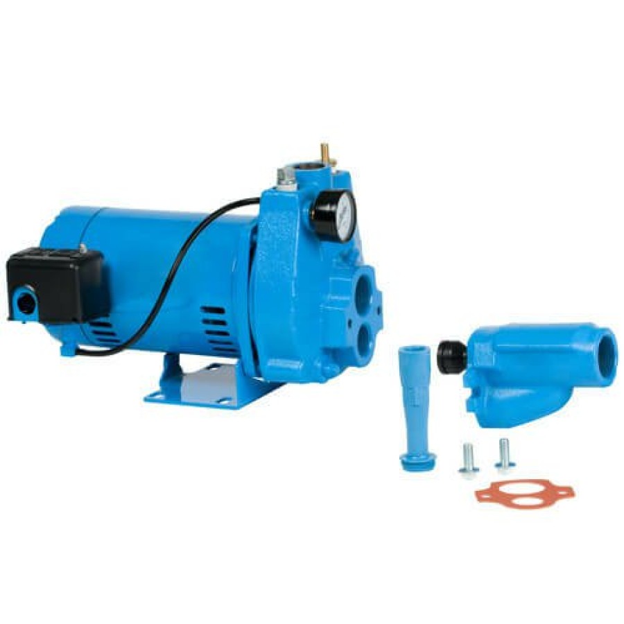 Plumbing Little Giant Well Pumps | Jpc-100-C Convertible Jet Pump W/ Square D Pressure Switch 1 Hp