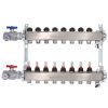 Pex Uponor (Wirsbo) Uponor Stainless Steel Manifolds | 8-Loop 1-1/4" Stainless Steel Radiant Heat Manifold Assembly W/ Flow Meter