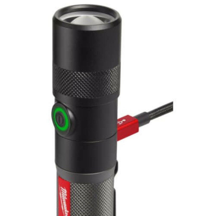 Plumbing Milwaukee Work Lights And Flashlights | Usb Twist Focus Flashlight (1100L)