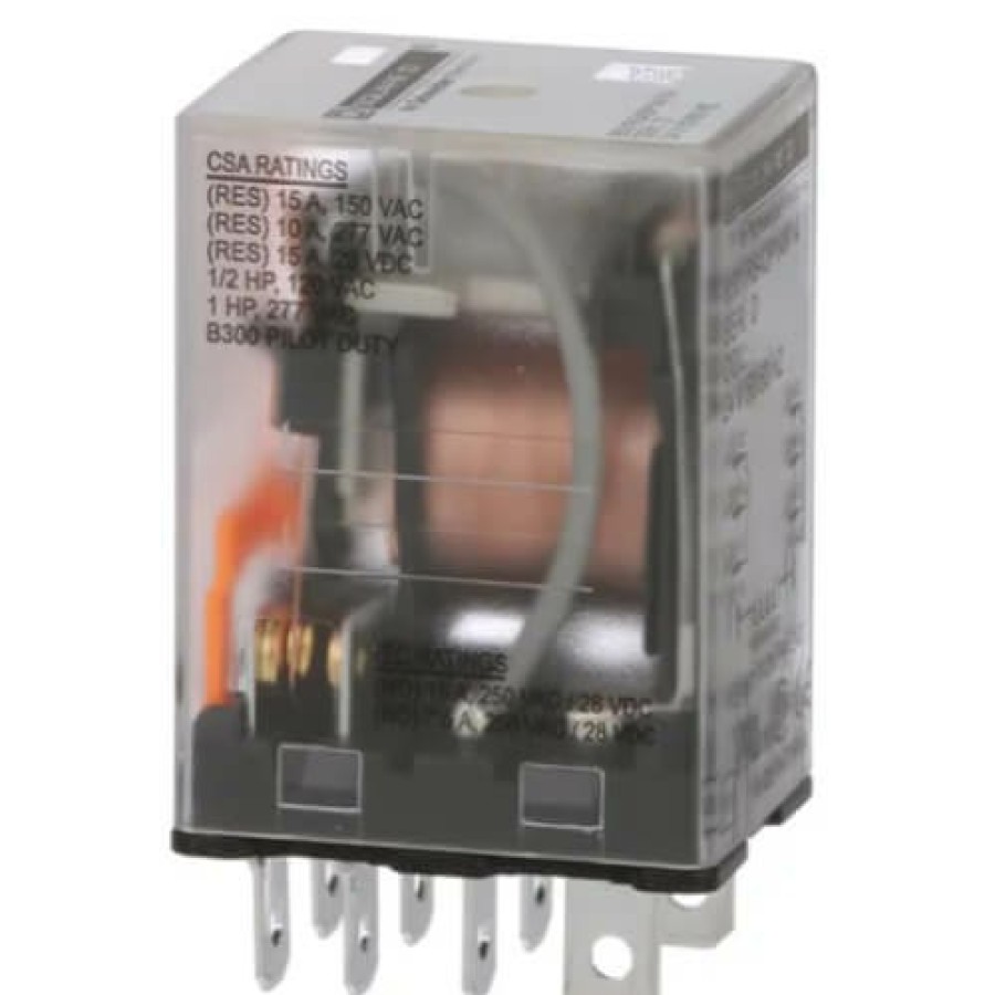 Electrical Square D Relays | Miniature Plug In Relay, 15A, 2 Poles, Pilot Light (24V)