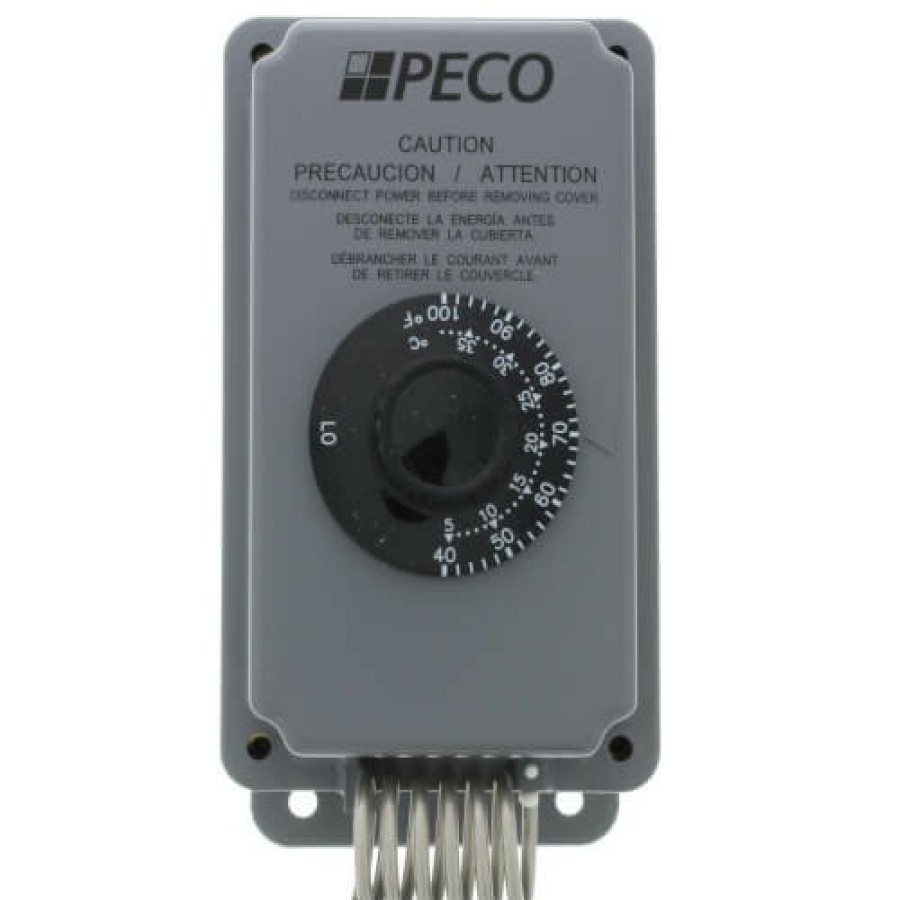 Thermostats Peco Controls | Line Volt Mechanical Thermostat W/ Stainless Steel Bulb (40°F - 100°F)