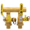 Heating Webstone Hydro-Core Manifolds | 1-1/4" Sweat Run X 1" Hydro-Core Double Ball Drain Manifold W/ (2) 1" Sweat Union Connections