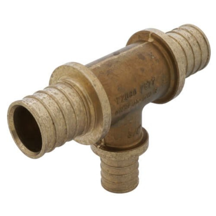 Pex Tribal Tribal F2080 Pex Fittings | 1" X 1" X 3/4" F2080 Pex Tee, For Rehau Tools Only (Lead Free Brass)