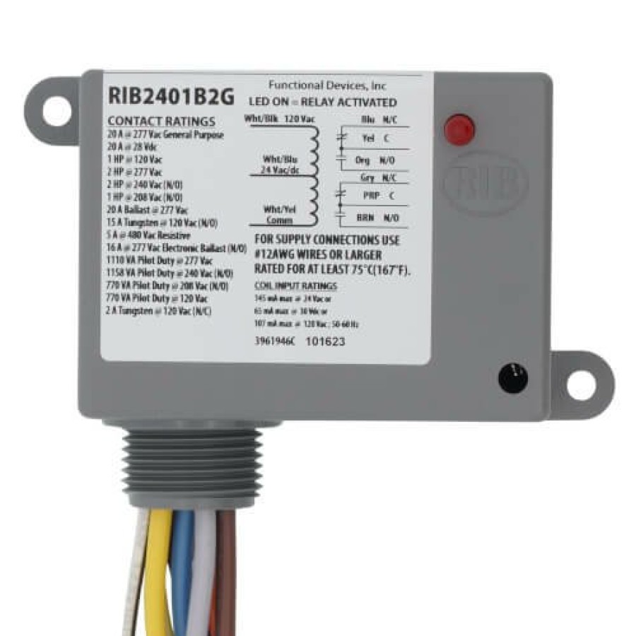 Electrical Functional Devices Fan Relays | Enclosed Relay 20 Amp Dpdt With 24 Vac/Dc/120 Vac Coil