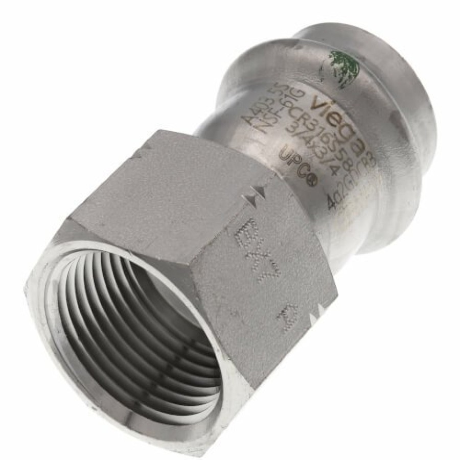 Plumbing Viega Propress 316 Stainless Steel Fittings | 3/4" Female Propress 316 Stainless Steel Adapter