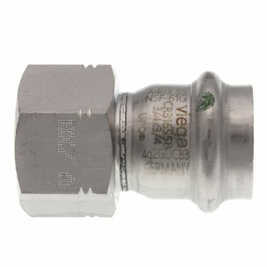 Plumbing Viega Propress 316 Stainless Steel Fittings | 3/4" Female Propress 316 Stainless Steel Adapter