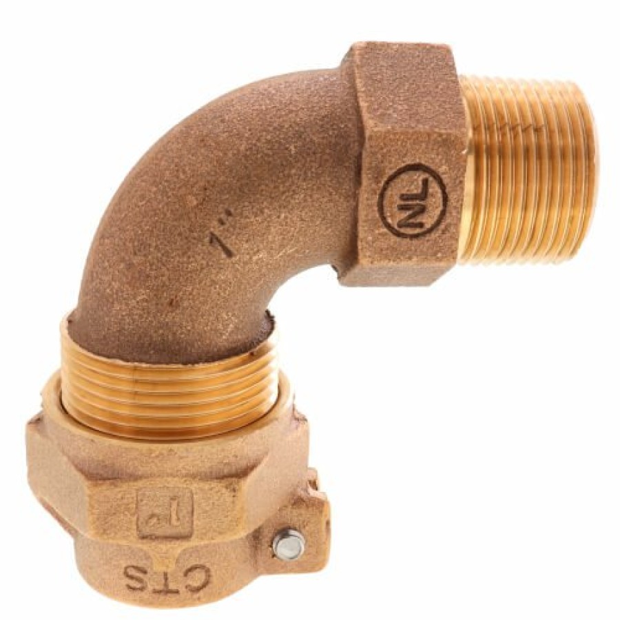 Fittings Legend Valve Water Service | 1" Pack Joint X Mnpt 1/4 Bend - T-4410Nl (No Lead Bronze)