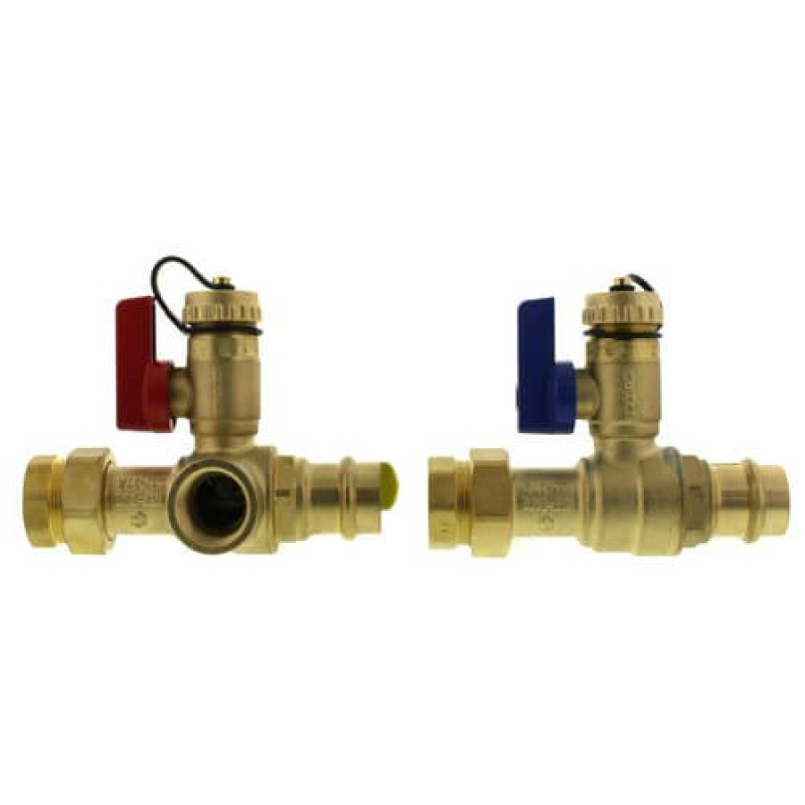 Plumbing Webstone Tankless Water Heater Valves And Accessories | 3/4" Press Isolator E-X-P E2 Tankless Water Heater Service Valve Kit W/ 150 Psi Pressure Relief Valve