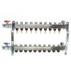 Pex Uponor (Wirsbo) Uponor Stainless Steel Manifolds | 10-Loop 1" Stainless Steel Radiant Heat Manifold Assembly W/ Flow Meter