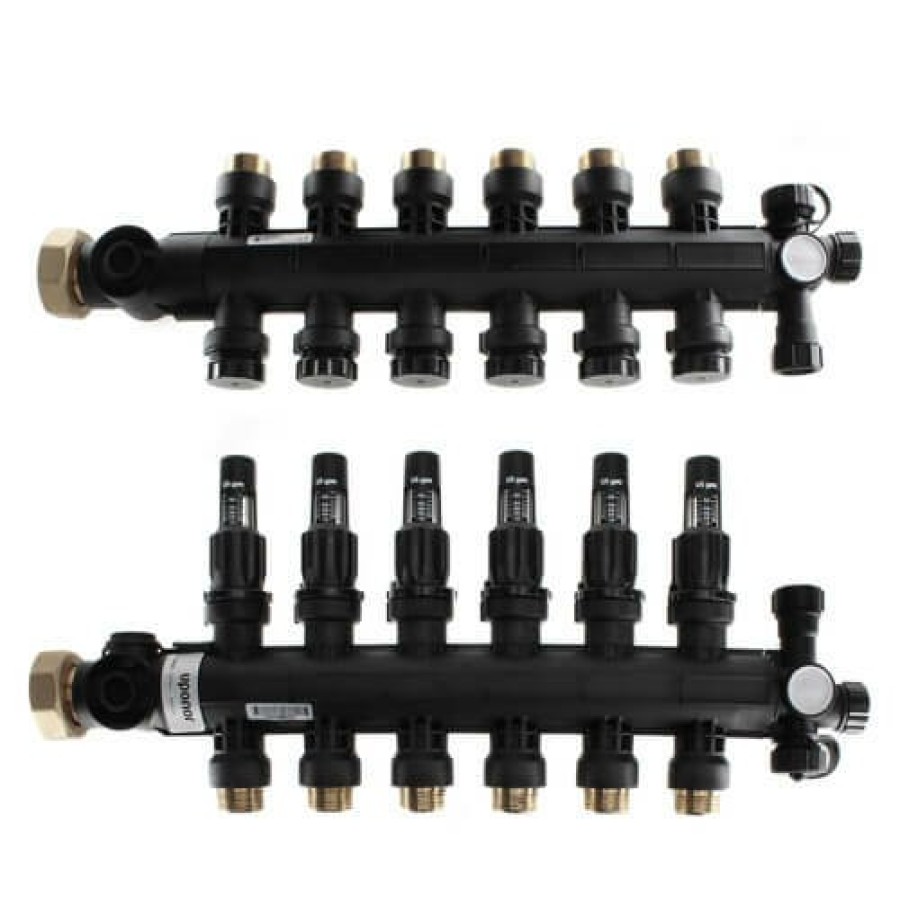 Pex Uponor (Wirsbo) Uponor (Wirsbo) Ep Radiant Heat Manifolds | 6-Loop Ep Radiant Heat Manifold Assembly W/ Flow Meters