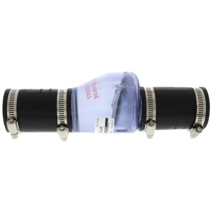 Plumbing Zoeller Pump Accessories | 2" Pvc "Quiet Check" Solvent Weld W/ Hose Clamp (Clear Valve Body)