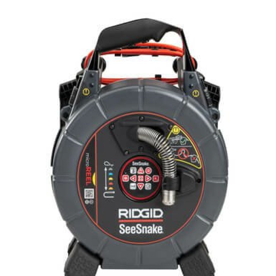 Plumbing RIDGID Inspection Cameras & Monitors | 100' Microreel Seesnake Ca-350 Video Inspection System W/ Adapter, Stand & 12V Lithium Battery