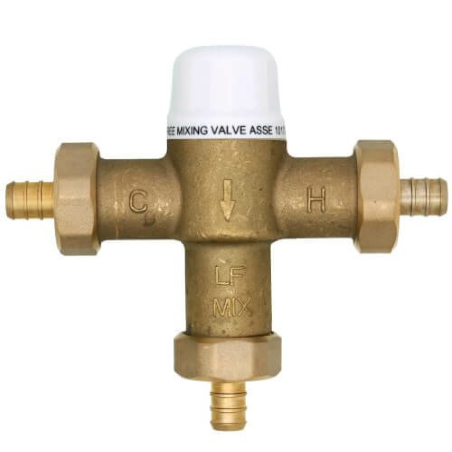 Heating Bluefin Mixing Valves | 1/2" Union Pex Crimp Mixing Valve, 80 To 120F (Lead Free)