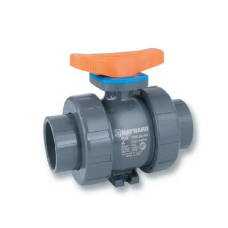 Valves Hayward | 3/4" Tbh Series True Union Cpvc Ball Valve W/ Socket And Threaded Ends, Fpm O-Ring (Gray)