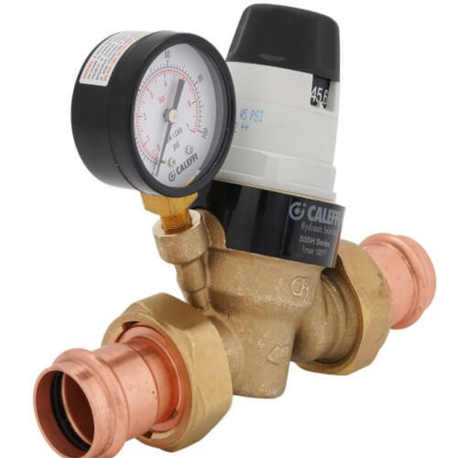 Heating Caleffi Pressure Reducing Valves | 1" Press Pressure Reducing Valve W/ Gauge (Low Lead, Pre-Adjustable)