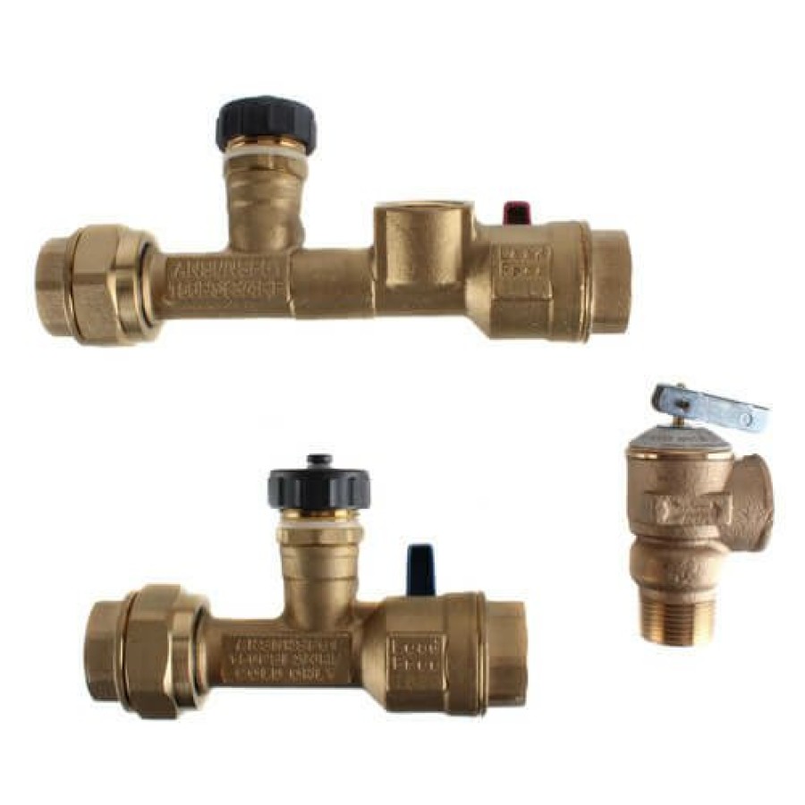 Plumbing Rinnai Tankless Water Heater Valves And Accessories | Female Iron Pipe Tankless Water Heater Installation Isolation Valve Kit (Lead Free)