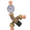 Heating Caleffi Mixing Valves | 3/4" Press Union Anglemix Thermostatic Mixing Valve W/ Temperature Gauge