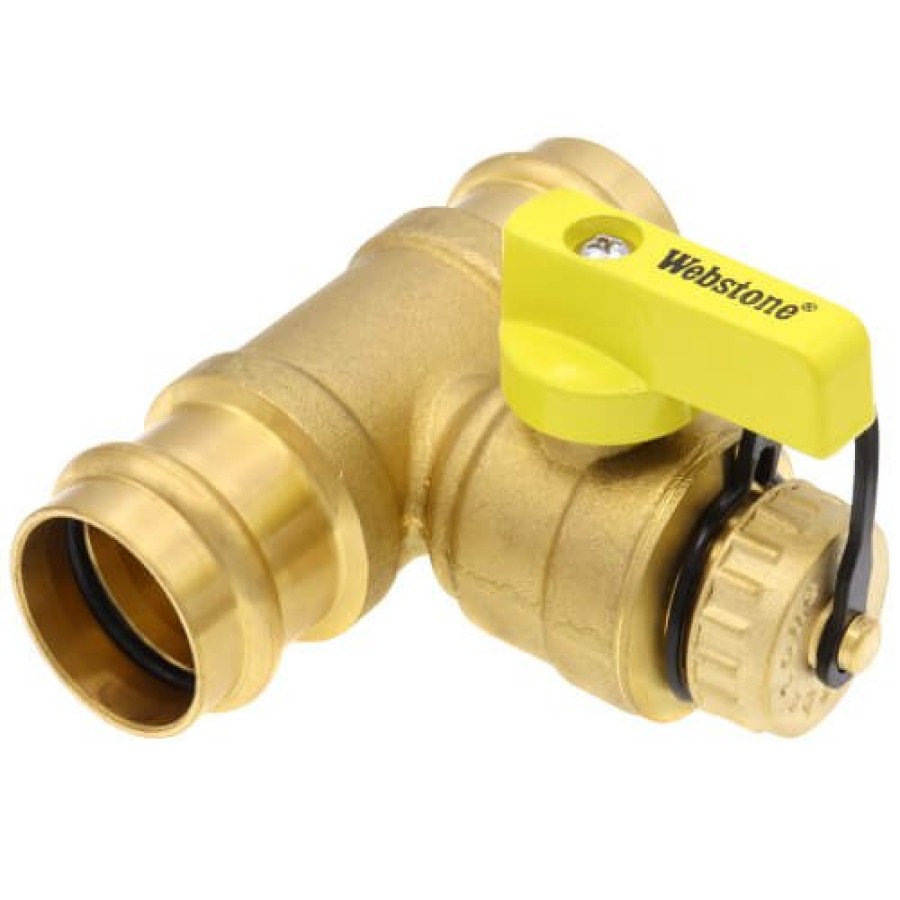 Valves Webstone | 1" Pro-Pal Press Full Port T-Drain Ball Valve W/ Hi-Flow Hose Drain (Lead Free)