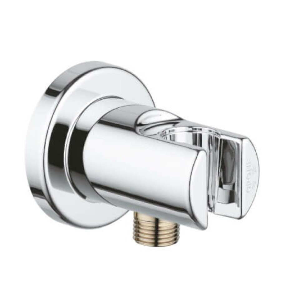 Plumbing Grohe Hand Shower Wall Elbows | Relexa 1/2" Wall Union With Hand Shower Holder (Starlight Chrome)