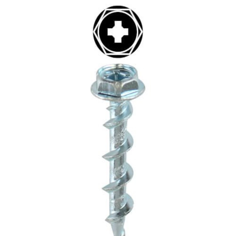 Hvac LH Dottie Concrete Anchors And Screws | 3/16" X 1-1/4" Hex Head Phillips/Square Wall Twister Kit