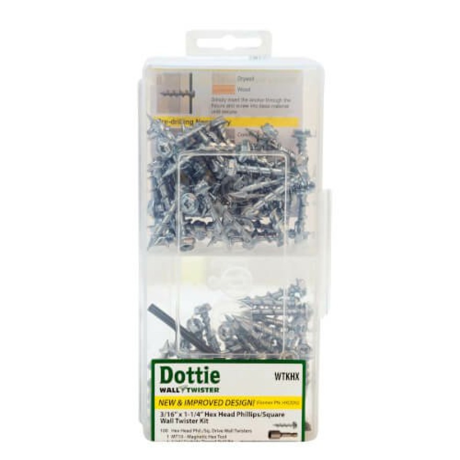 Hvac LH Dottie Concrete Anchors And Screws | 3/16" X 1-1/4" Hex Head Phillips/Square Wall Twister Kit