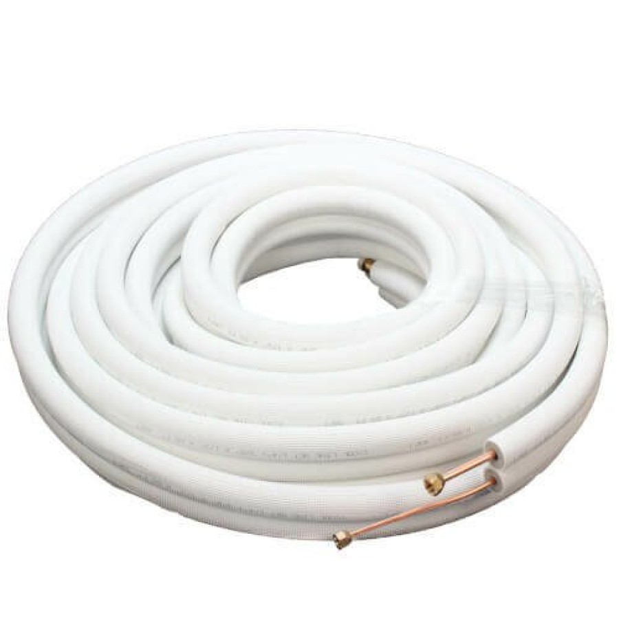 Hvac ICOOL | 1/4" Ll X 3/8" Sl Mini Split Refrigerant Line Set W/ Flare Nuts, 3/8" Insulation (50 Ft.)