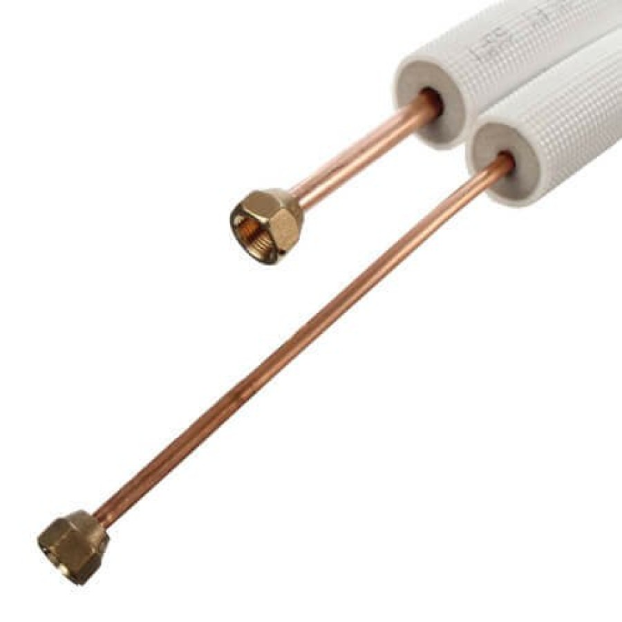 Hvac ICOOL | 1/4" Ll X 3/8" Sl Mini Split Refrigerant Line Set W/ Flare Nuts, 3/8" Insulation (50 Ft.)