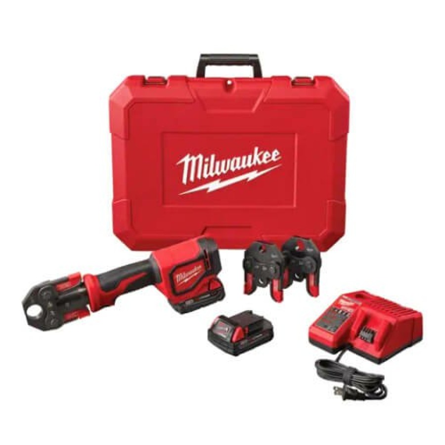 Pex Milwaukee Pex Crimp Tools & Rings | M18 Short Throw Crimp Tool Kit W/ 1/2", 3/4" & 1" Pex Crimp Jaws